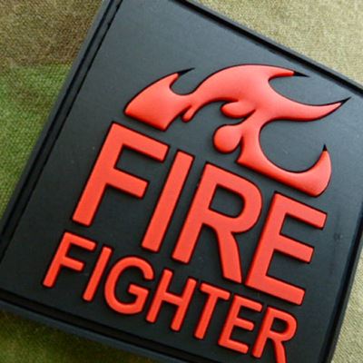 Patch FIRE FIGHTER plastica NERO/ROSSO JACKETS TO GO JTG-FIREF-BM 2