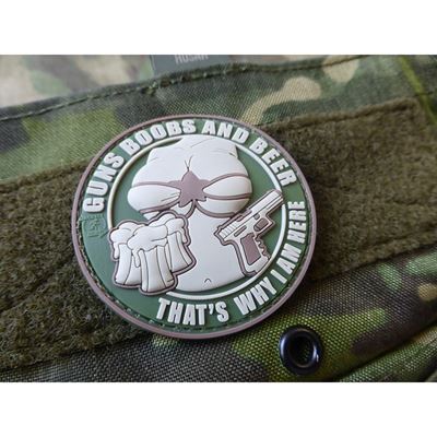 Toppa GUNS BOOBS AND BEER velcro plastica MULTICAM