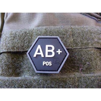Patch esagonale sangue AB POS plastica NERO SWAT