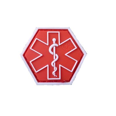 Patch in plastica EMS con chiusura in velcro ROSSO