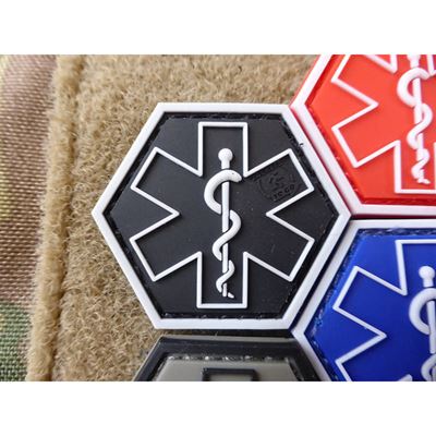 Patch in plastica EMS con velcro SWAT NERO