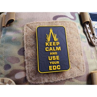 Toppe KEEP CALM AND USE YOUR EDC con velcro NERO/GIALLO