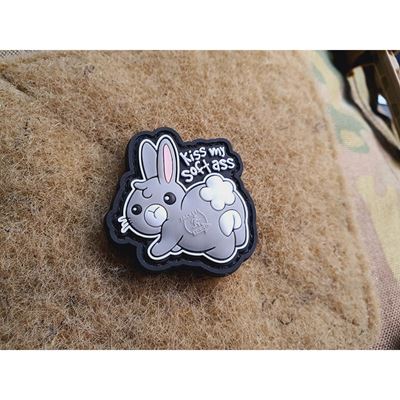 Toppa KISS MY SOFT ASS in plastica con velcro