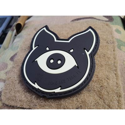 Toppa MONSTER PIG plastica velcro GLOW IN THE DARK JACKETS TO GO JTG-MPP-GID 2