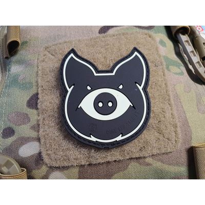 Toppa MONSTER PIG plastica velcro GLOW IN THE DARK