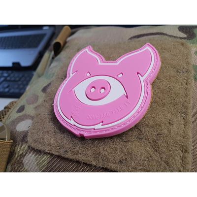 Toppa MONSTER PIG plastica velcro ROSA JACKETS TO GO JTG-MPP-PK 2
