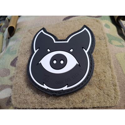 Toppa MONSTER PIG plastica velcro NERO/BIANCO JACKETS TO GO JTG-MPP-SW 2