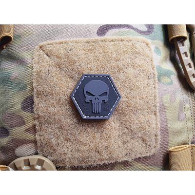 Toppa PUNISHER esagonale in plastica con velcro NERO