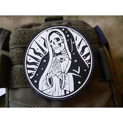 Toppa SANTA MUERTE plastica velcro NERO/BIANCO