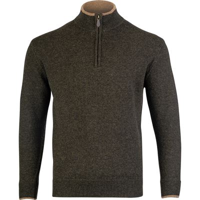 Maglione ASHCOMBE con zip in lana d'agnello DARK OLIVE JACK PYKE JZKNITASHDO 2