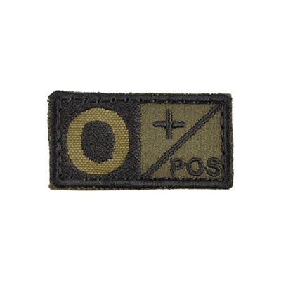 Toppa gruppo sanguigno 0 POS VELCRO VERDE