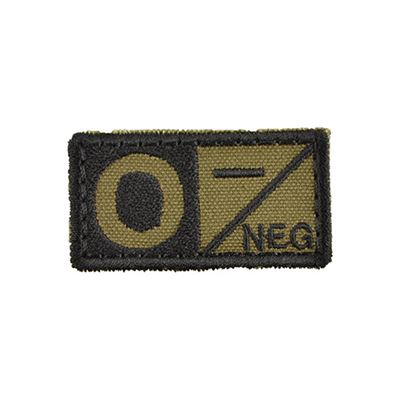 Toppa gruppo sanguigno 0 NEG VELCRO VERDE