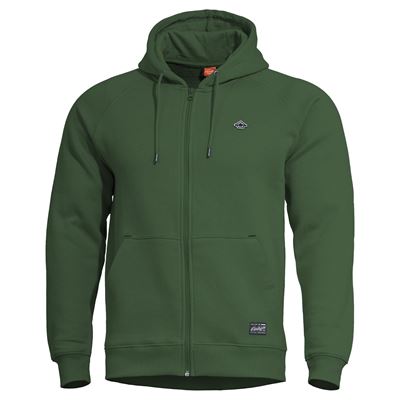 Felpa PHAETON con zip e cappuccio SPRINGBOK GREEN