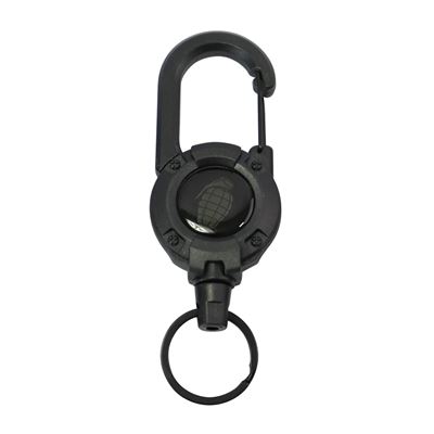 Portachiavi HEAVY DUTY con carabina e gancio NERO