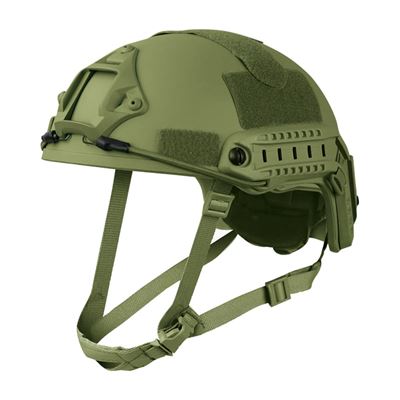 Casco FAST da paracadutista in plastica con chiusura in velcro VERDE