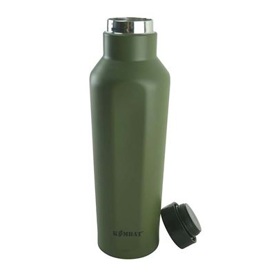 Bottiglia esagonale MILITARY isolata INOX 500 ml VERDE