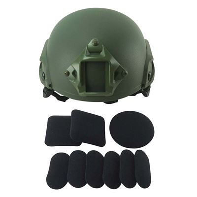 Casco MICH 2000 completo in plastica VERDE KOMBAT KO-3158-OG 2