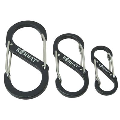 Moschettoni Set di 3 misure NERI KOMBAT KO-3169 2