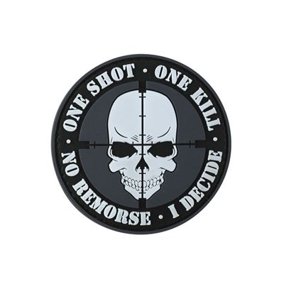 Toppa ONE SHOT-ONE KILL plastica VELCRO NERA