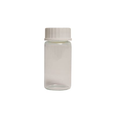 Flacone in vetro da 20 ml con tappo bianco in plastica