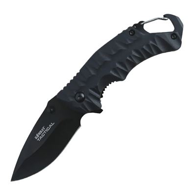 Coltello pieghevole ELITE GATOR con moschettone NERO
