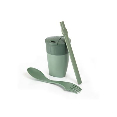 Set di tazza, cannuccia e posate ReKit BIO VERDE