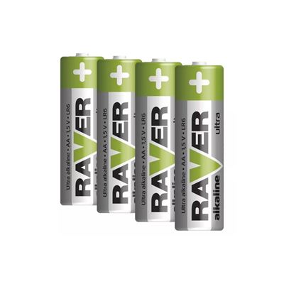 Batteria alcalina RAVER "a stilo" 1,5 V AA / LR06 blister da 4 pezzi