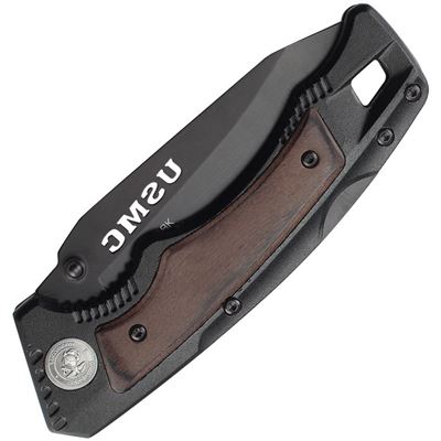 Coltello a serramanico 3011 con lama liscia NERO USMC M-3011BK 2