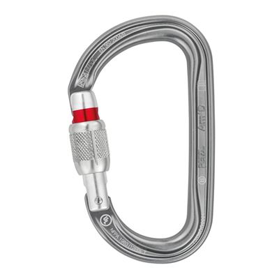 Moschettone PETZL Am'D con chiusura di sicurezza SCREW-LOCK GRIGIO