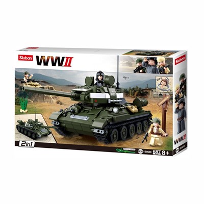 Kit di montaggio CARRO ARMATO SOVIETICO T-34/85 2in1 Sluban M38-B0689 3