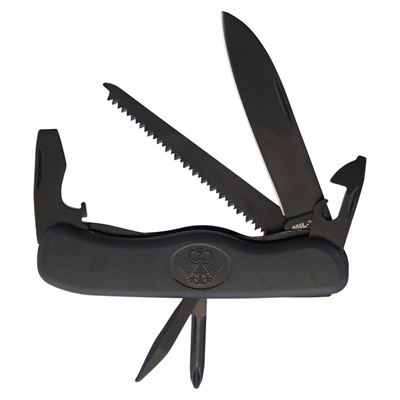 Coltello pieghevole multifunzione con aquila NERO