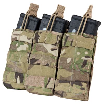 Borsa MOLLE tripla per munizioni. 3xM4 aperta. MULTICAM®