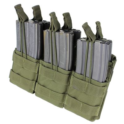 Borsa MOLLE tripla per munizioni. 6xM16 aperta VERDE