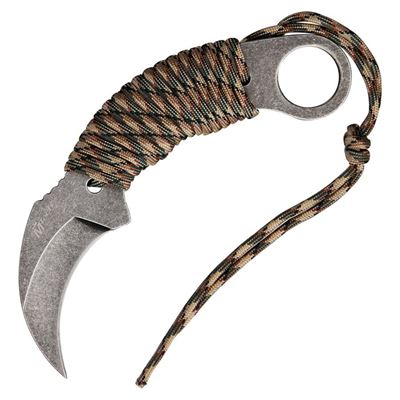 Coltello KARAMBIT paracord WOODLAND
