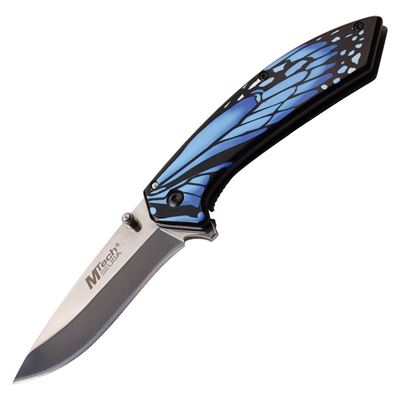 Coltello pieghevole BUTTERFLY lama liscia BLU