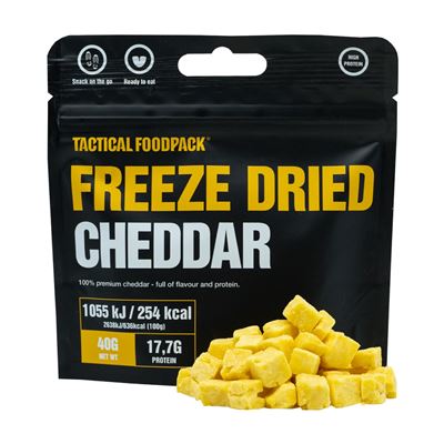 Cibo disidratato pezzetti di formaggio cheddar