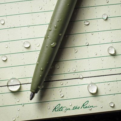 Penna METAL CLICKER PEN All-Weather inchiostro nero VERDE RITE IN THE RAIN RR-OD97 3