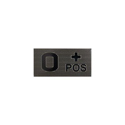 Toppa IR gruppo sanguigno VELCRO 0 + POS NERO/VERDE