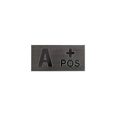 Toppa IR gruppo sanguigno VELCRO A + POS NERO/VERDE