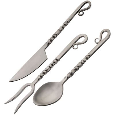 Posate storiche TWISTED opache con custodia in pelle