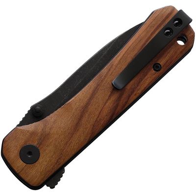 Coltello pieghevole HAWK lama liscia Manico in LEGNO QSP QS131-O2 2