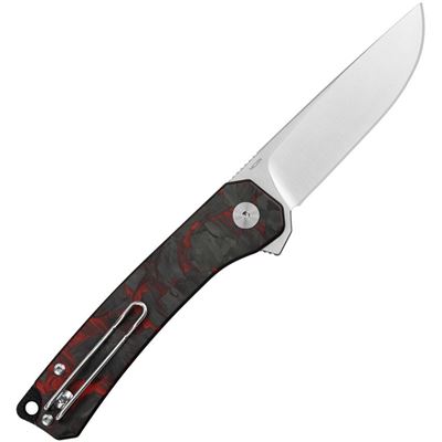 Coltello pieghevole OSPREY lama liscia G10/CF NERO/ROSSO QSP QS139-F1 2