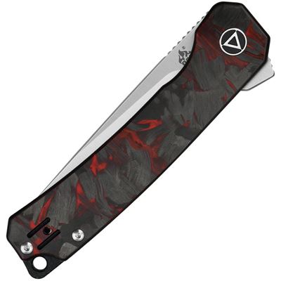 Coltello pieghevole OSPREY lama liscia G10/CF NERO/ROSSO QSP QS139-F1 3
