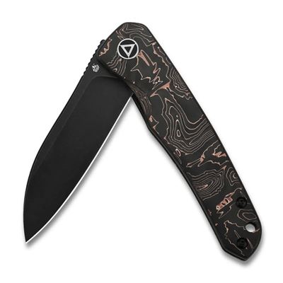 Coltello pieghevole OTTER lama liscia Copper Foil/CF NERO QSP QS140-B2 2