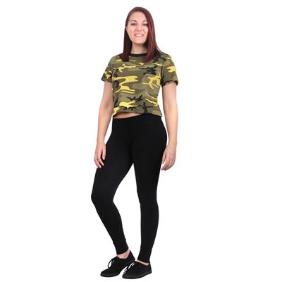 Maglietta da donna corta CROP Stinger Yellow Camo ROTHCO 1944 2