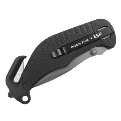 Coltello pieghevole ZÁCHRANÁŘ con lama combinata NERO ESP RK-01-S 4