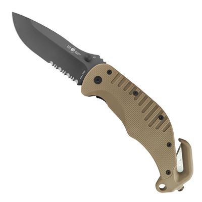 Coltello pieghevole ZÁCHRANÁŘ con lama combinata KHAKI