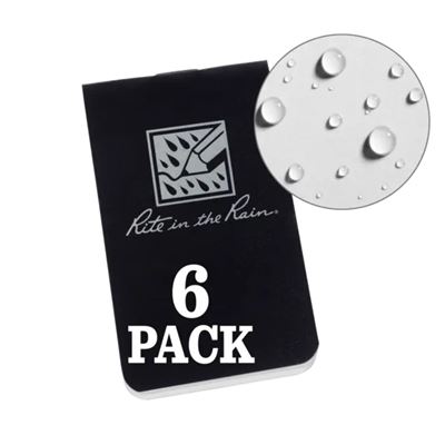 Blocco note impermeabile On-The-Go 6 pezzi NERO