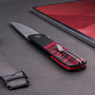 Coltello pieghevole KARLY lama liscia NERO/ROSSO REAL STEEL RS6052 2