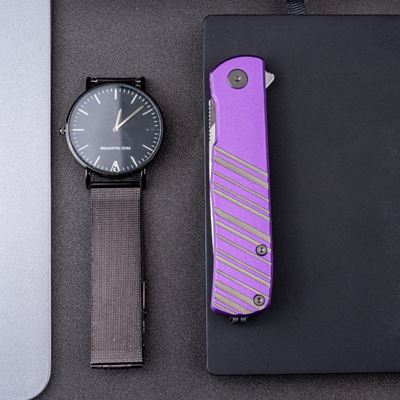 Coltello pieghevole KARLY lama liscia VIOLA/GRIGIO REAL STEEL RS6053 4